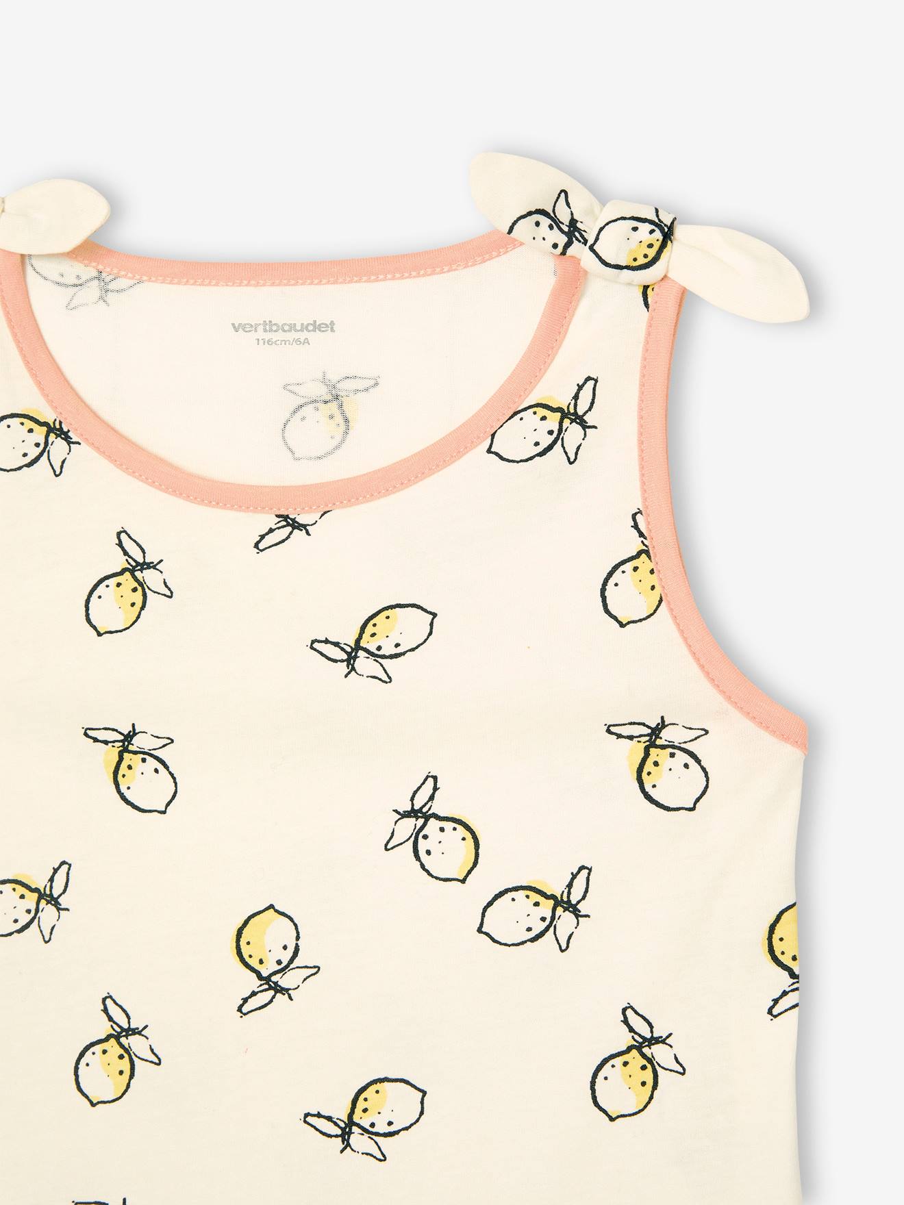 Chemise de nuit fille citrons écru