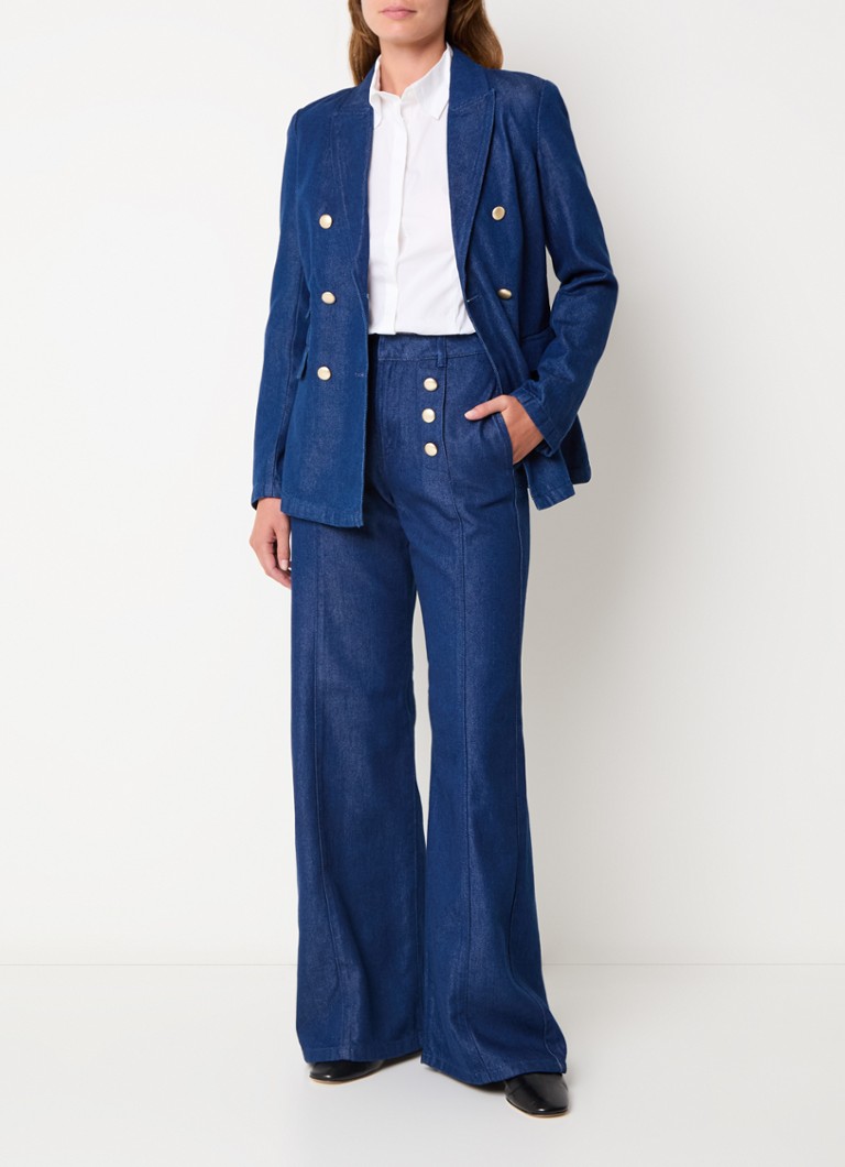 Jeans Benetton a vita alta e gamba larga in misto lyocell con lavaggio scuro.