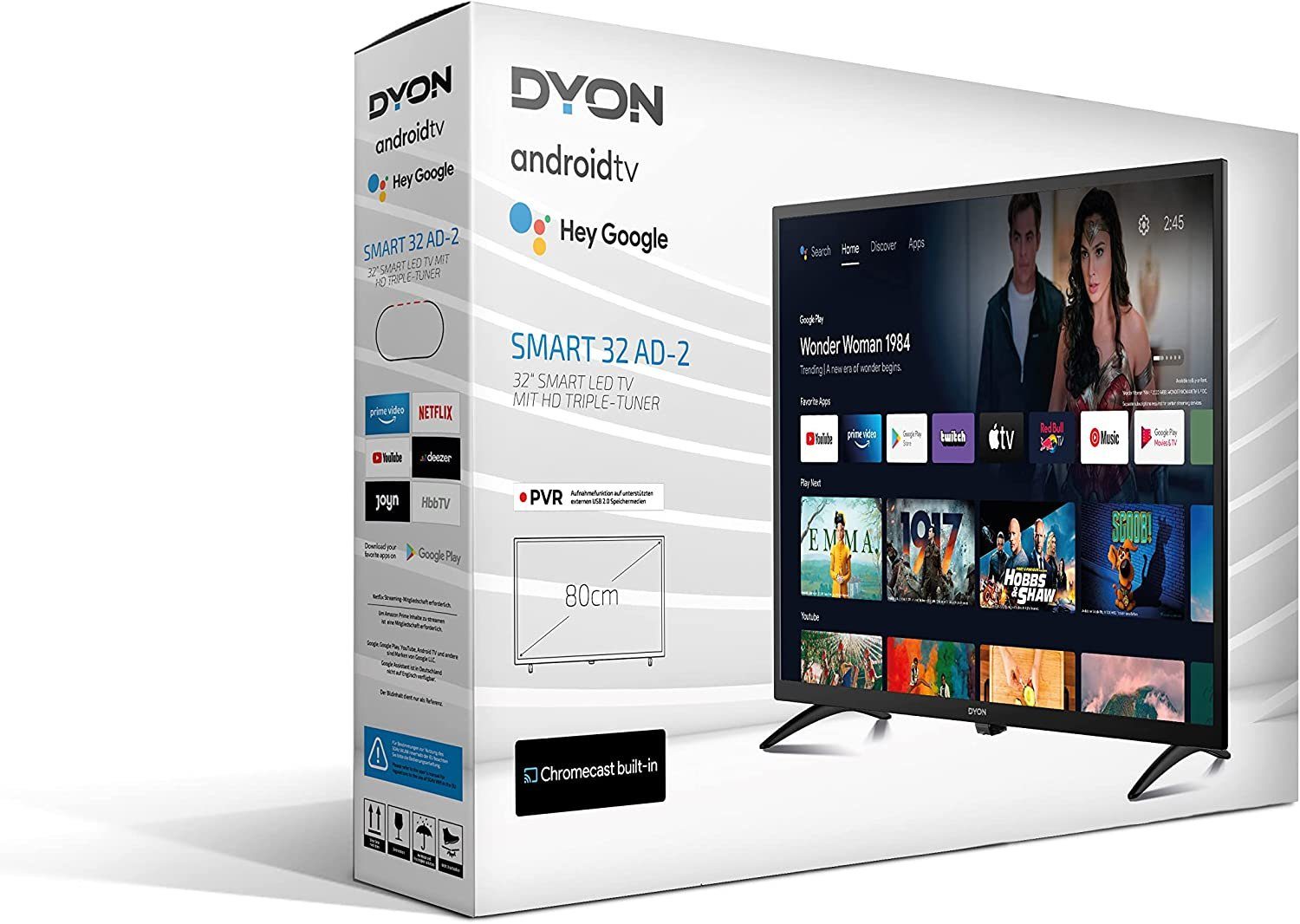 Dyon Smart 32 AD-2 LED-Fernseher (80 cm/32 Zoll, HD-Ready, Android TV)