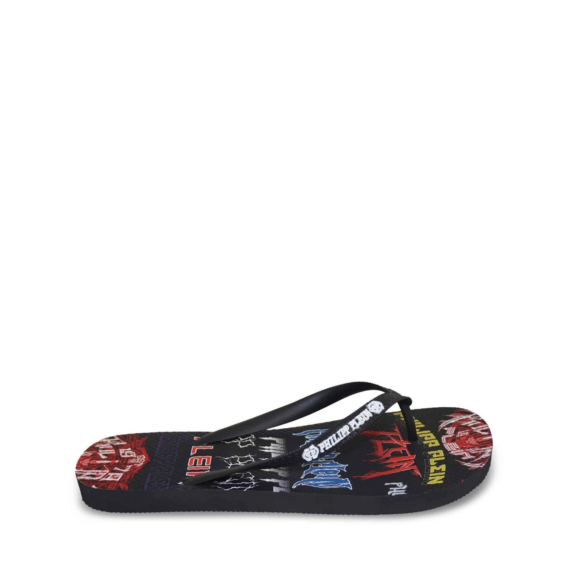 PHILIPP PLEIN Philipp Plein Flip Flops BRD_90394_GREY Badezehentrenner Philipp Plein Logo als Markenzeichen