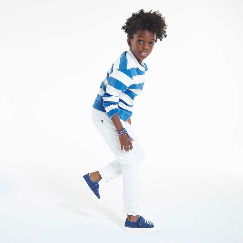 Pantalon slim en toile uni blanc garçon