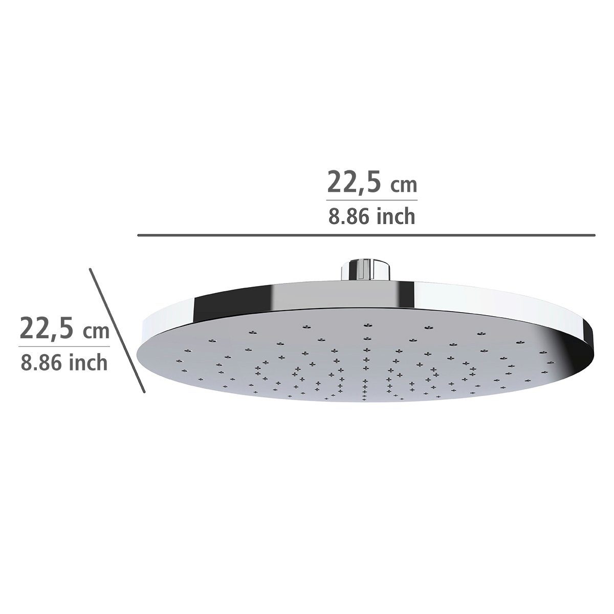 WENKO Regenduschkopf Watersaving System, Regenduschkopf Automatic Cleaning, Durchmesser 22,5 cm