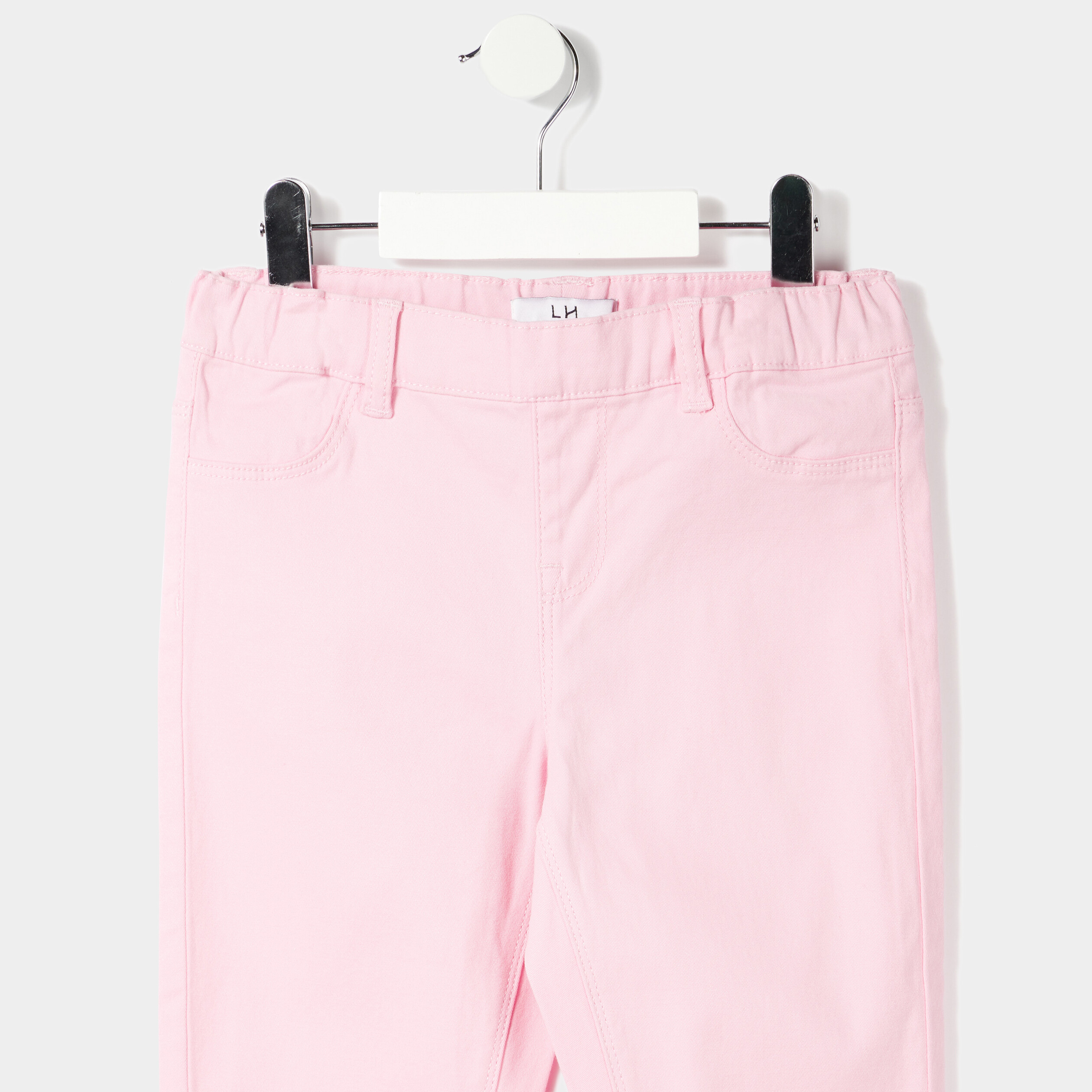 Pantalon tregging ajustable en coton rose pastel fille | La Halle