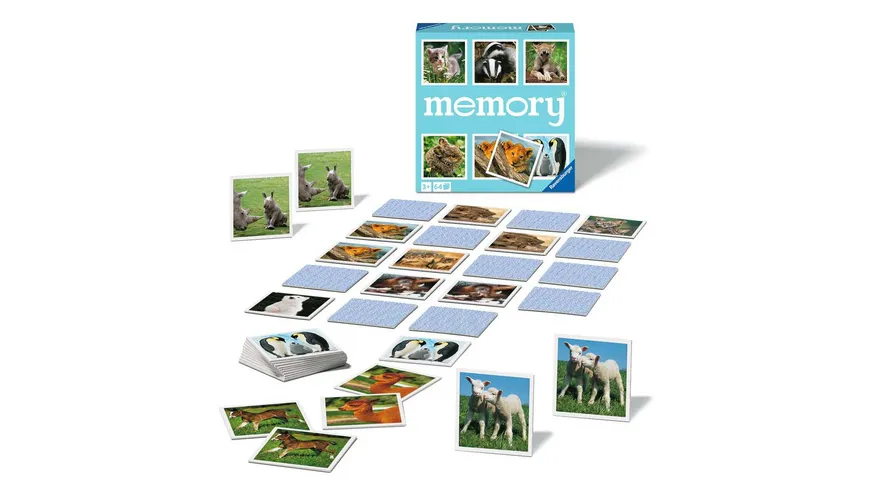 Ravensburger Spiel - Tierkinder - 20879 - der Spieleklassiker für Tier-Fans, Merkspiel für 2-8 Spieler ab 3 Jahren