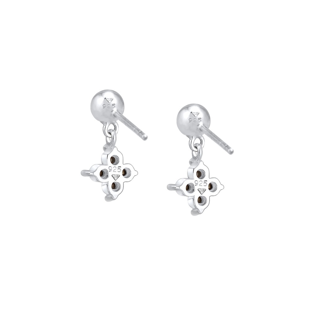 Elli Elli Boucles d'Oreilles Kinder Blume Kristalle Süss 925 Silber Boucles d'oreilles