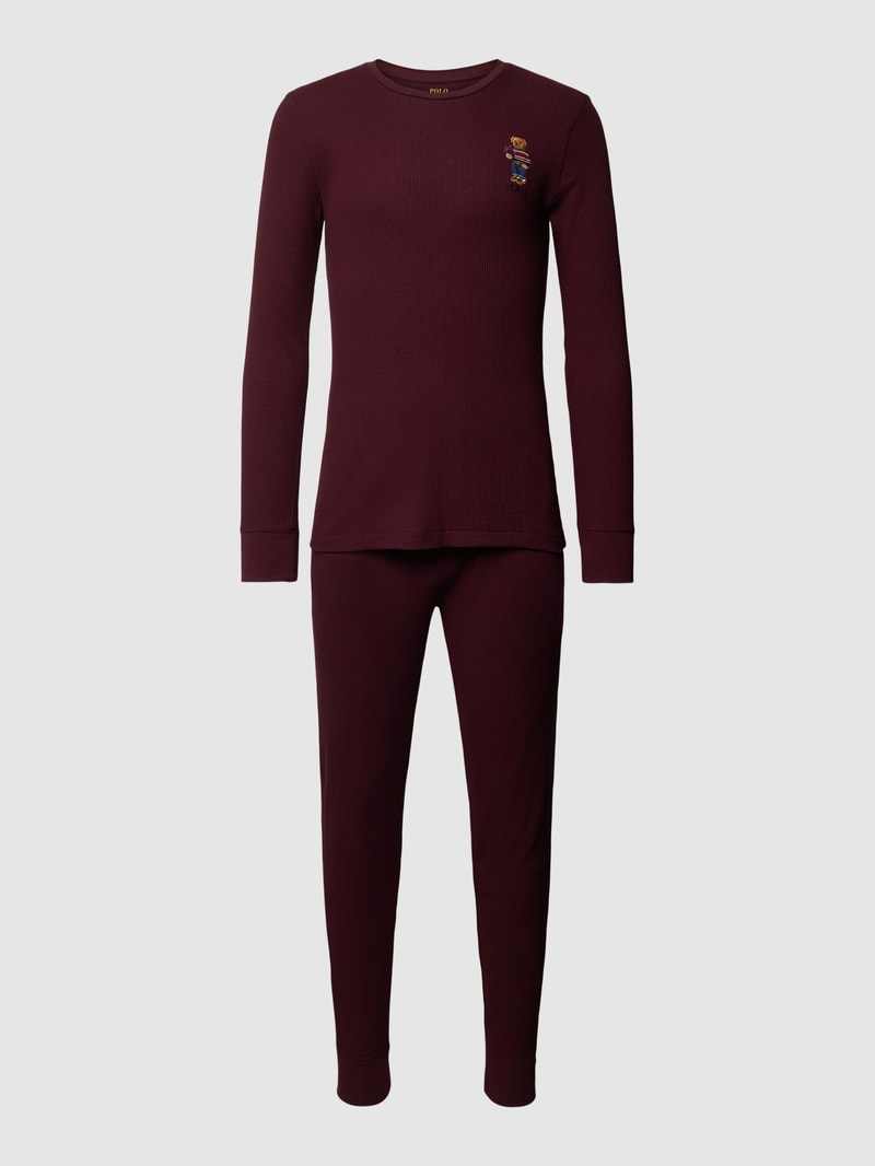 Sweatanzug mit Motiv-Stitching in bordeaux rot