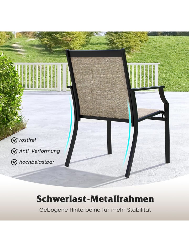 COSTWAY 2er Set Gartenstühle in Braun günstig kaufen onesize