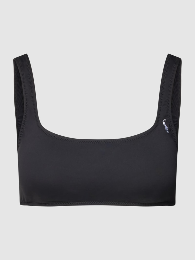 Bikini-Oberteil mit Logo-Stitching in schwarz