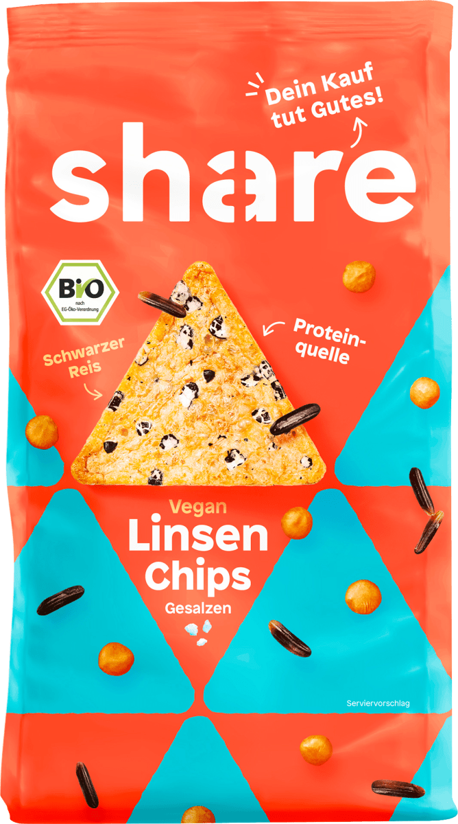 Linsenchips mit schwarzem Reis, gesalzen, 80 g