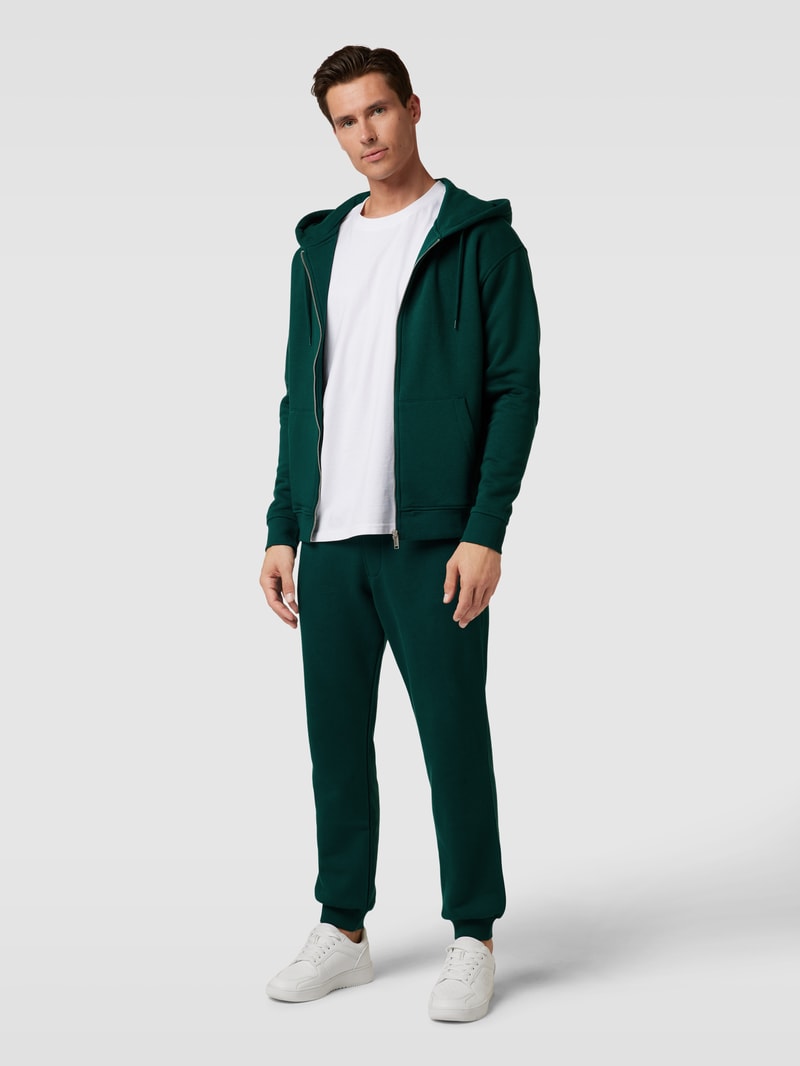 Sweatjacke mit Kapuze in dunkelgrün