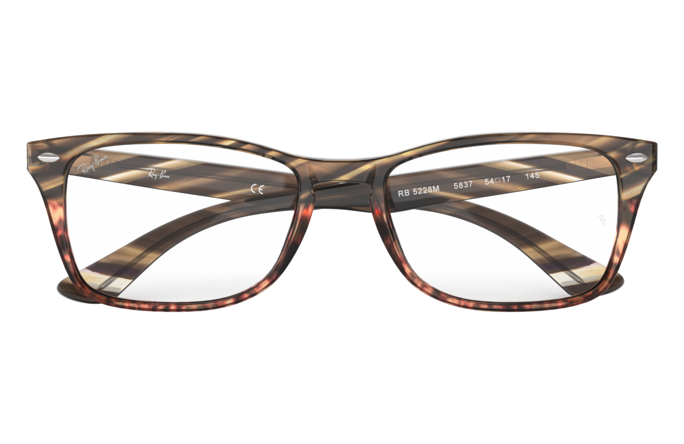 RB5228M OPTICS - Gri lucios cu dungi, maro degradat