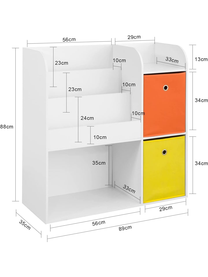 SoBuy Bücherregal in Weiß - (B)89 x (H)88 x (T)35cm günstig kaufen onesize