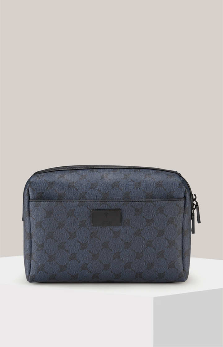 Kulturtasche Mazzolino Eris in Dunkelblau gemustert