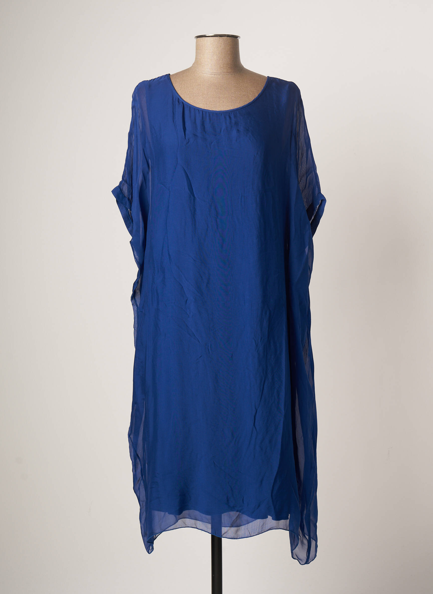 B Yu Tuniquemanchecourte Femme couleur bleu