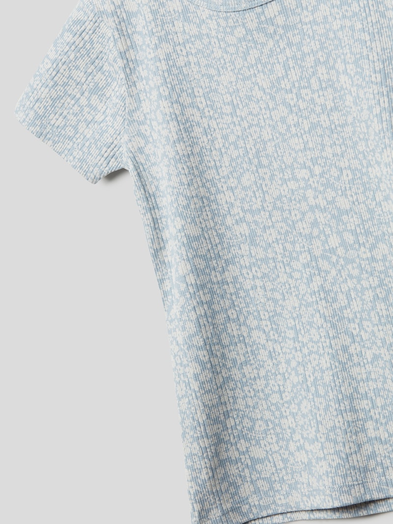 T-Shirt mit floralem Muster in hellblau