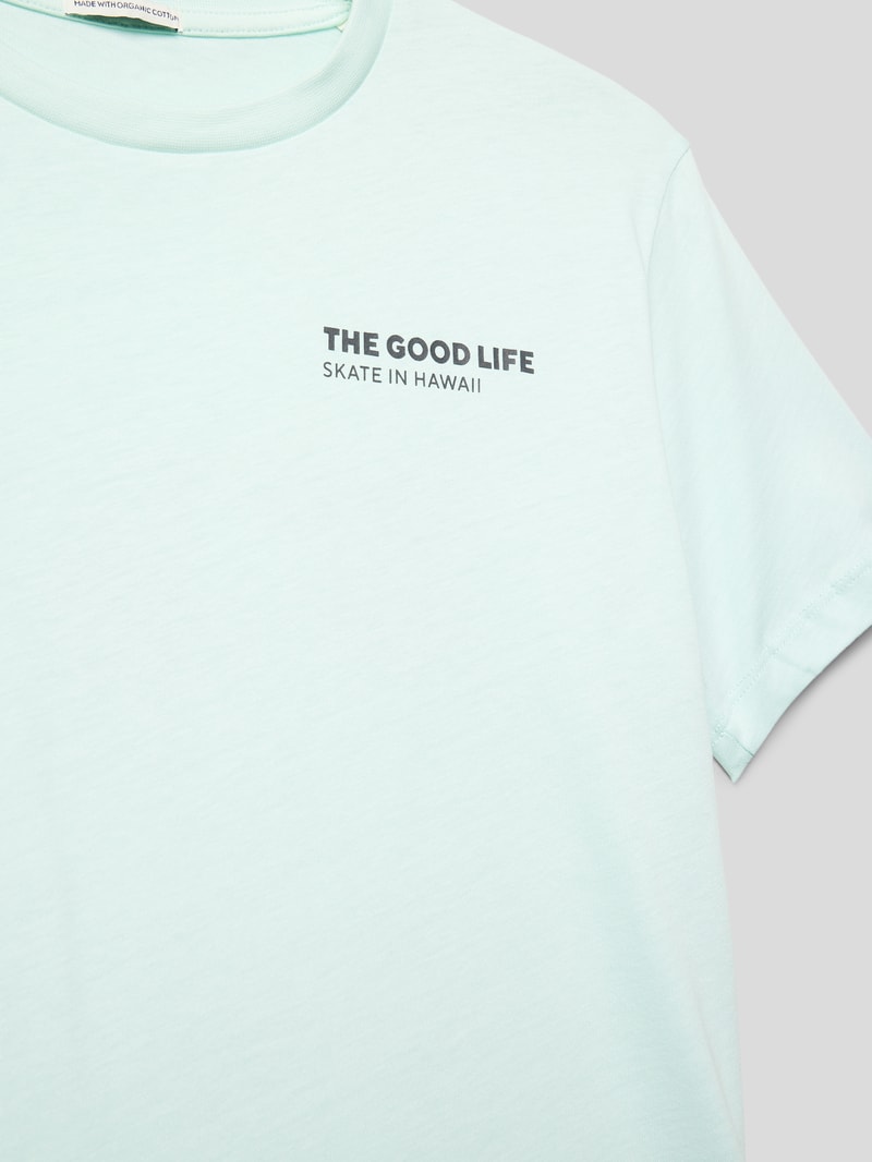 T-Shirt mit Motiv-Print in helltürkis