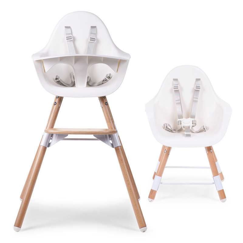 Chaise haute Evolu en bois blanc Childhome