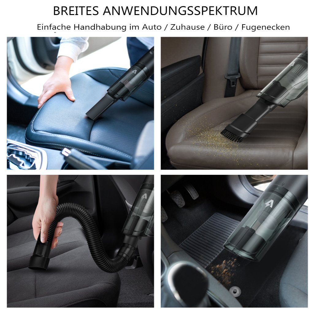 AUDEW Akku-Handstaubsauger, 100W Kabellos Handstaubsauger 3900PA mit 1 HEPA-Filter für Auto, Haus