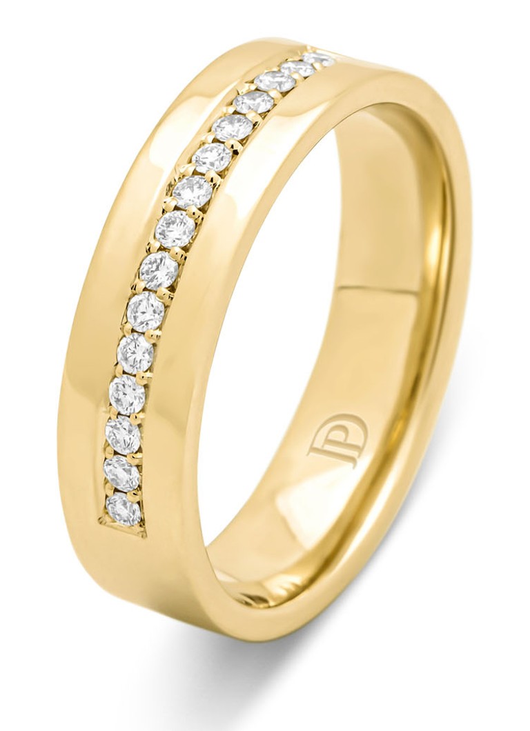 Bague en or jaune Diamond Point, diamant de 0,15 ct, alliance