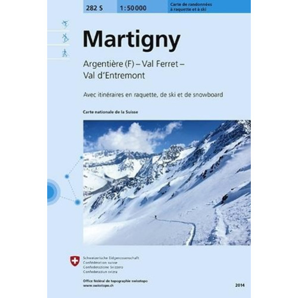 Swisstopo 1 : 50 000 Martigny Skiroutenkarte - Wanderkarte