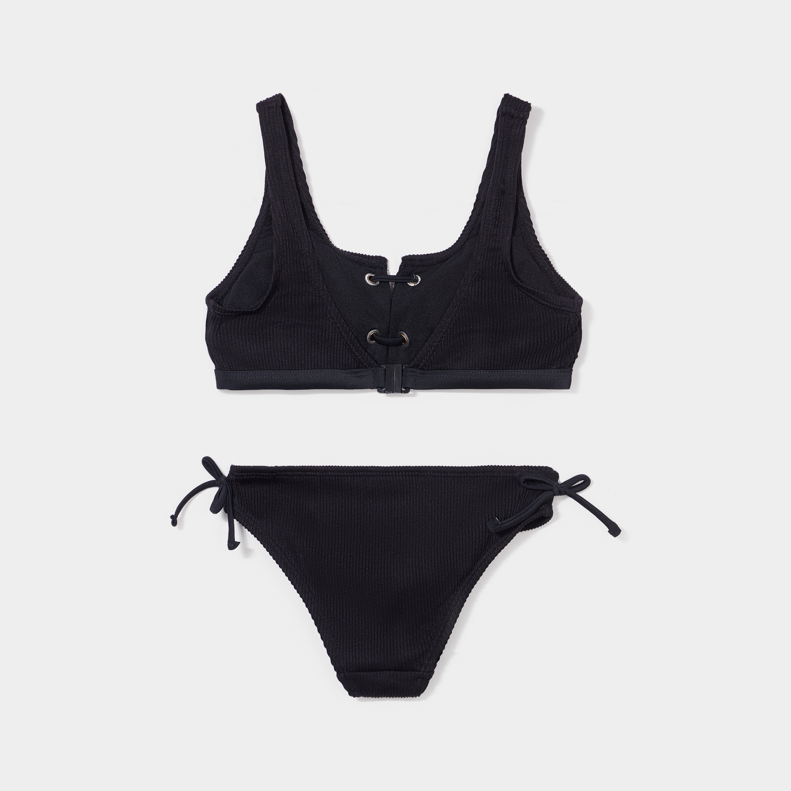 Maillot de bain 2 pièces noir fille | La Halle