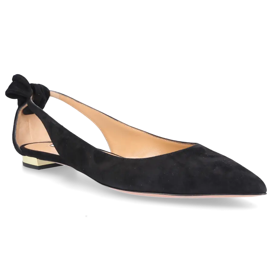 Aquazzura - Ballerinas BOW TIE 05 Veloursleder - schwarz