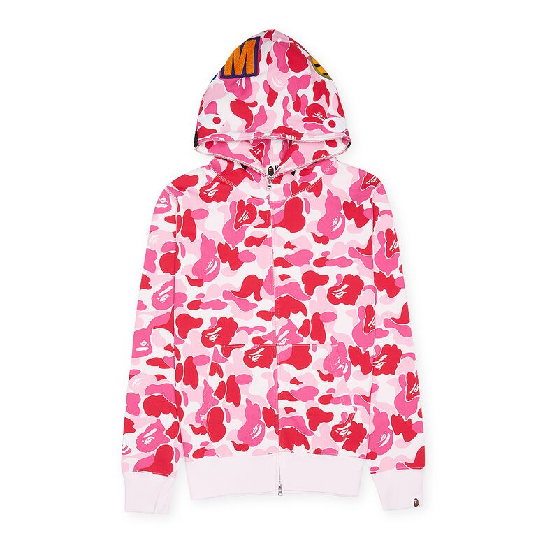 A Bathing Ape Big ABC Camo Shark Full Zip Hoodie M pink