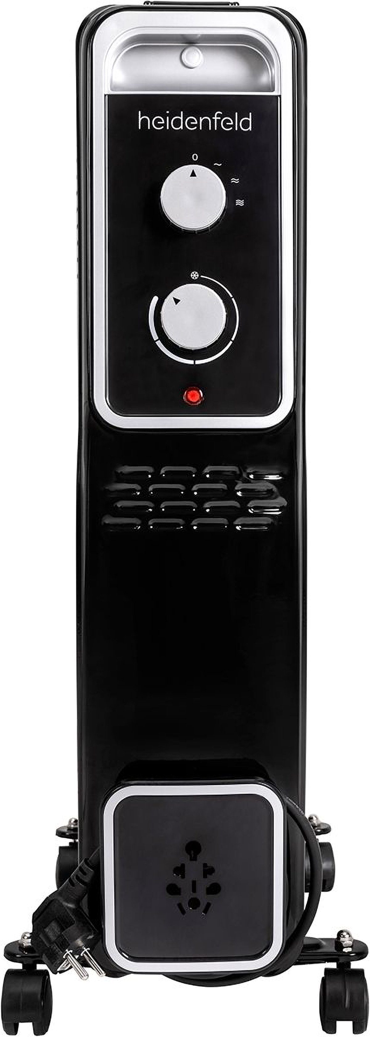 Heidenfeld Ölradiator Mobiler Elektro Heizkörper ÖR100 Heizung inkl. 3 J. Garantie, 2500 W, Thermostat - Heizstrahler - Elektroheizung - Heizlüfter