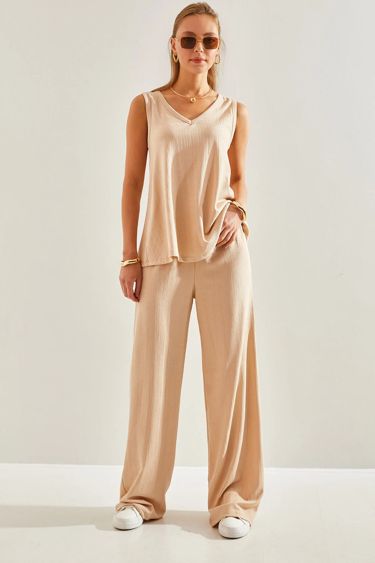Bianco Lucci  Basic-Unterteil-Top-Set für Damen