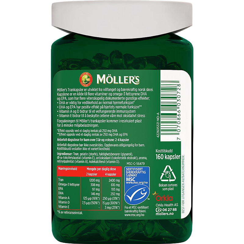 Möller's Möller`s trankapsler Omega -3 160 stk