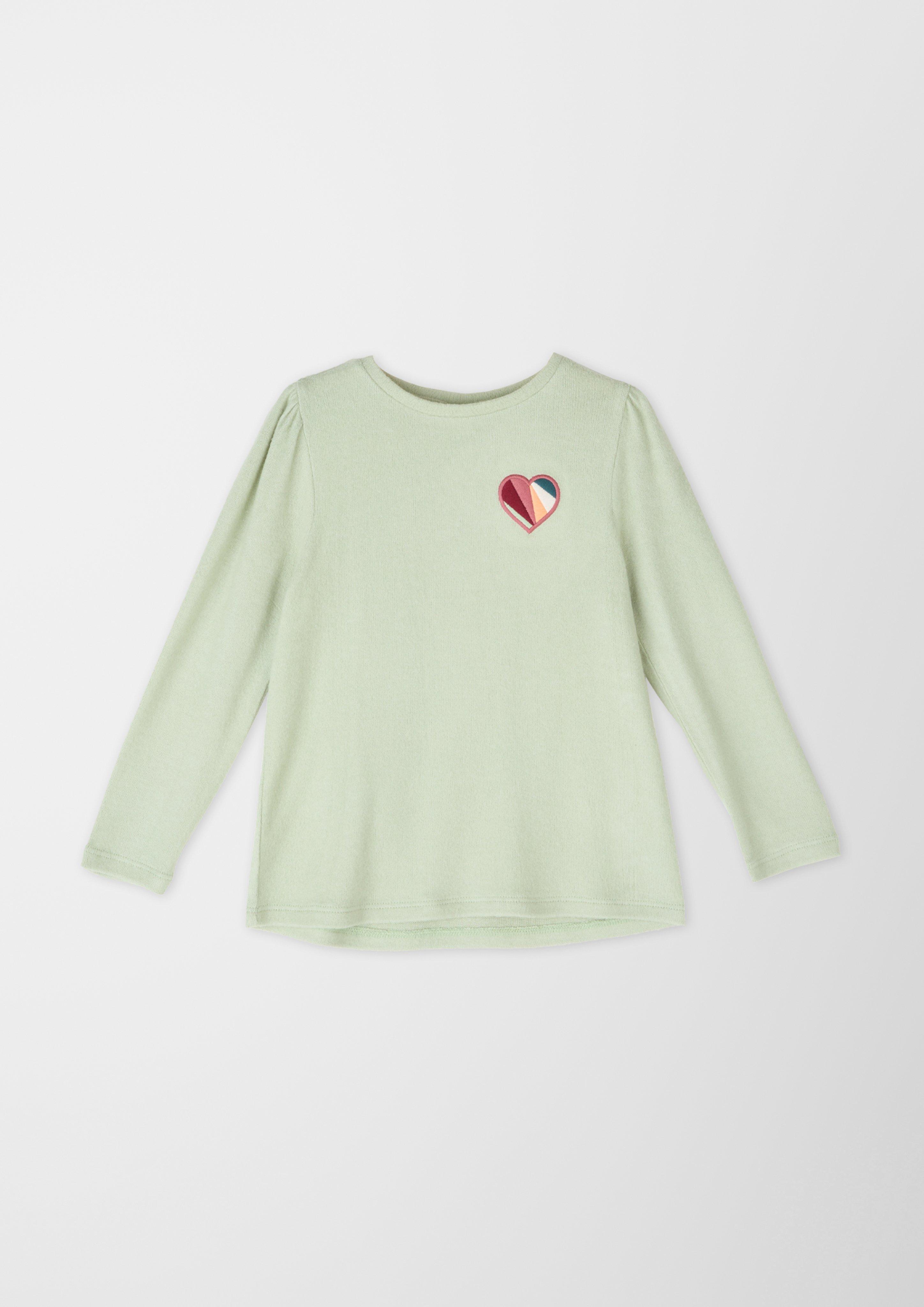 Langarmshirt mit Herzstickerei  2119723-73W4