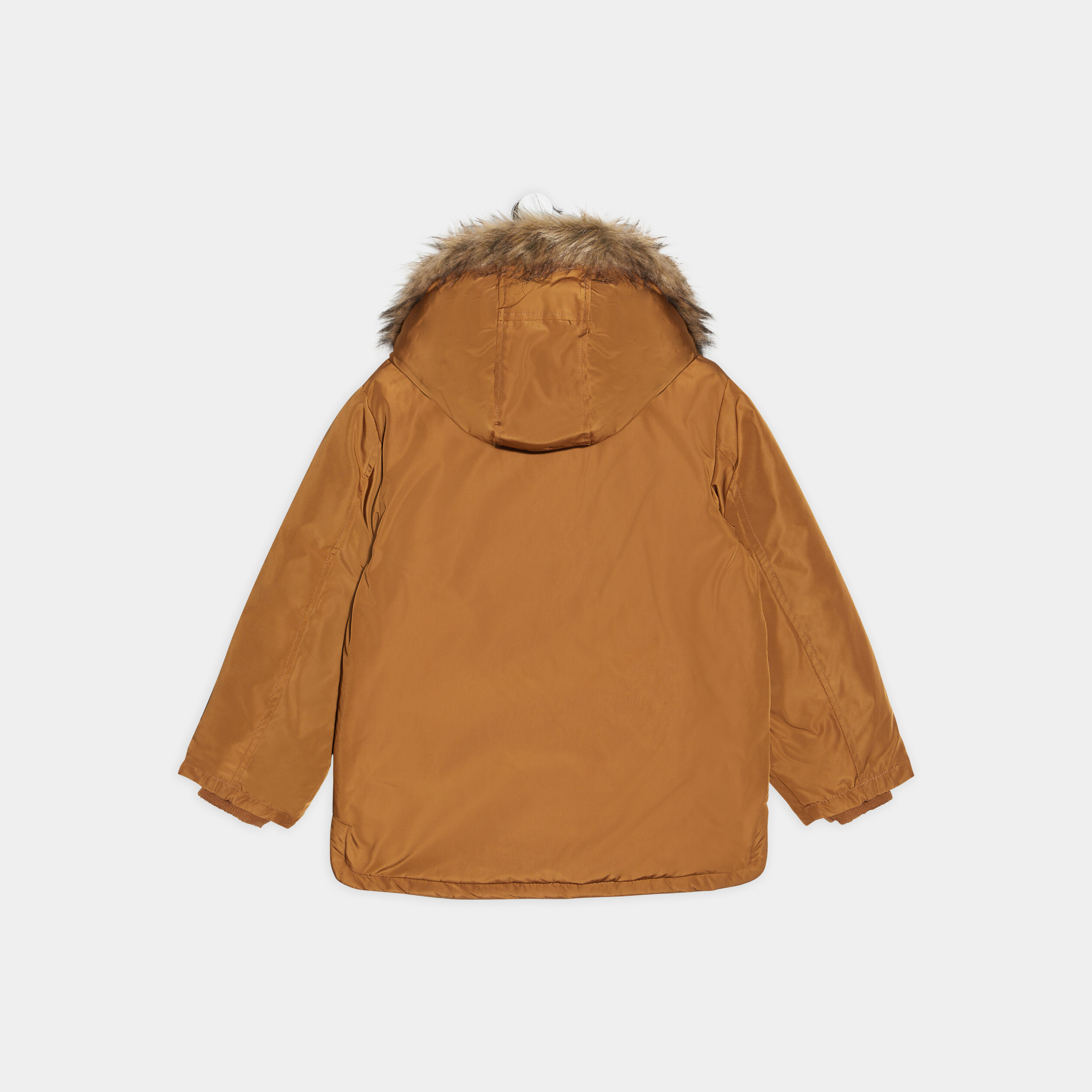 Parka droite doublée à capuche camel garçon | La Halle