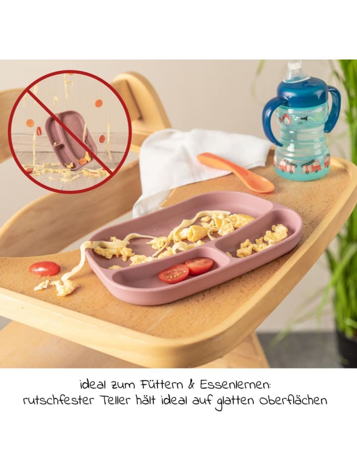 MiaMia Esslern-Teller aus Silikon 2er Pack - Rose in rosa günstig kaufen onesize