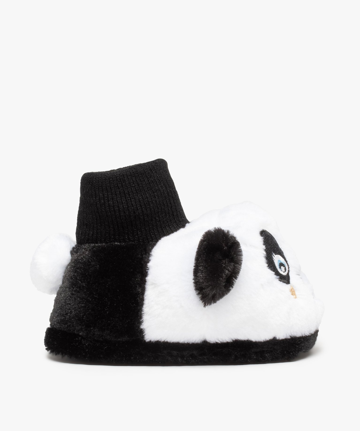 Chaussons fille 3D panda avec col chaussette blanc | GEMO