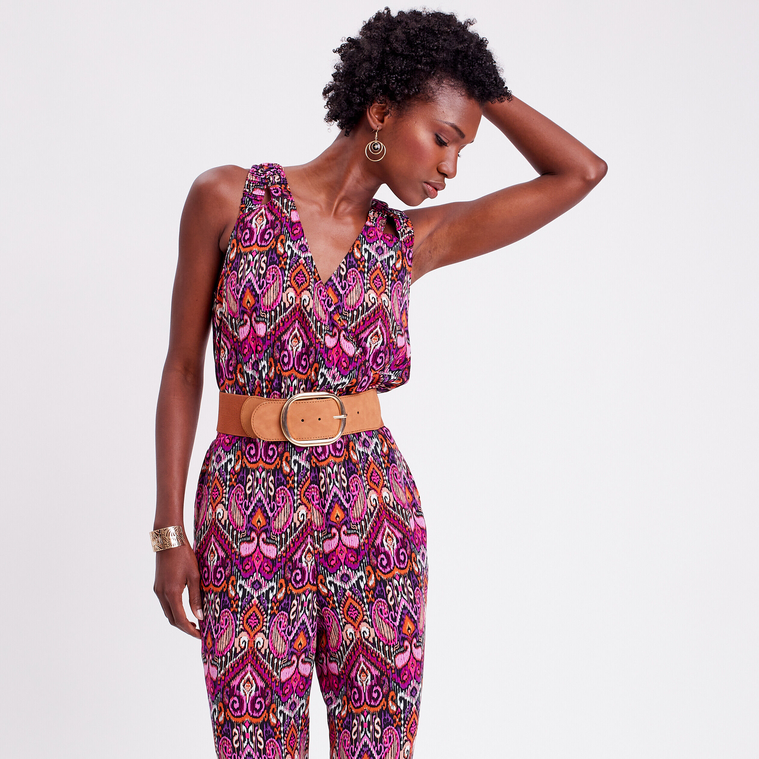 Combinaison pantalon fluide orange femme | Cache Cache