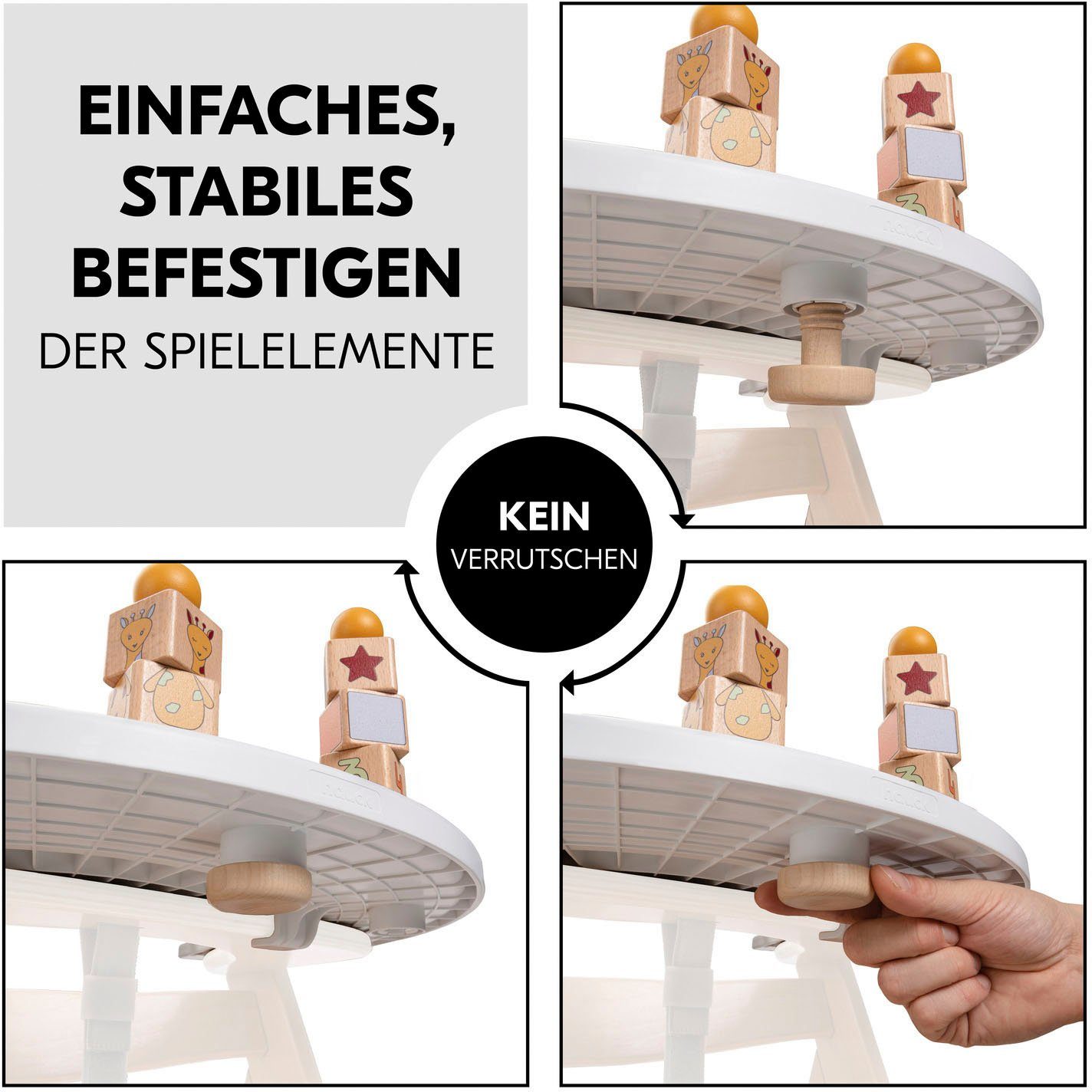Hauck Hochstuhltablett Alpha Play Sorting Set Giraffe, Holz, Kunststoff, FSC® - schützt Wald - weltweit