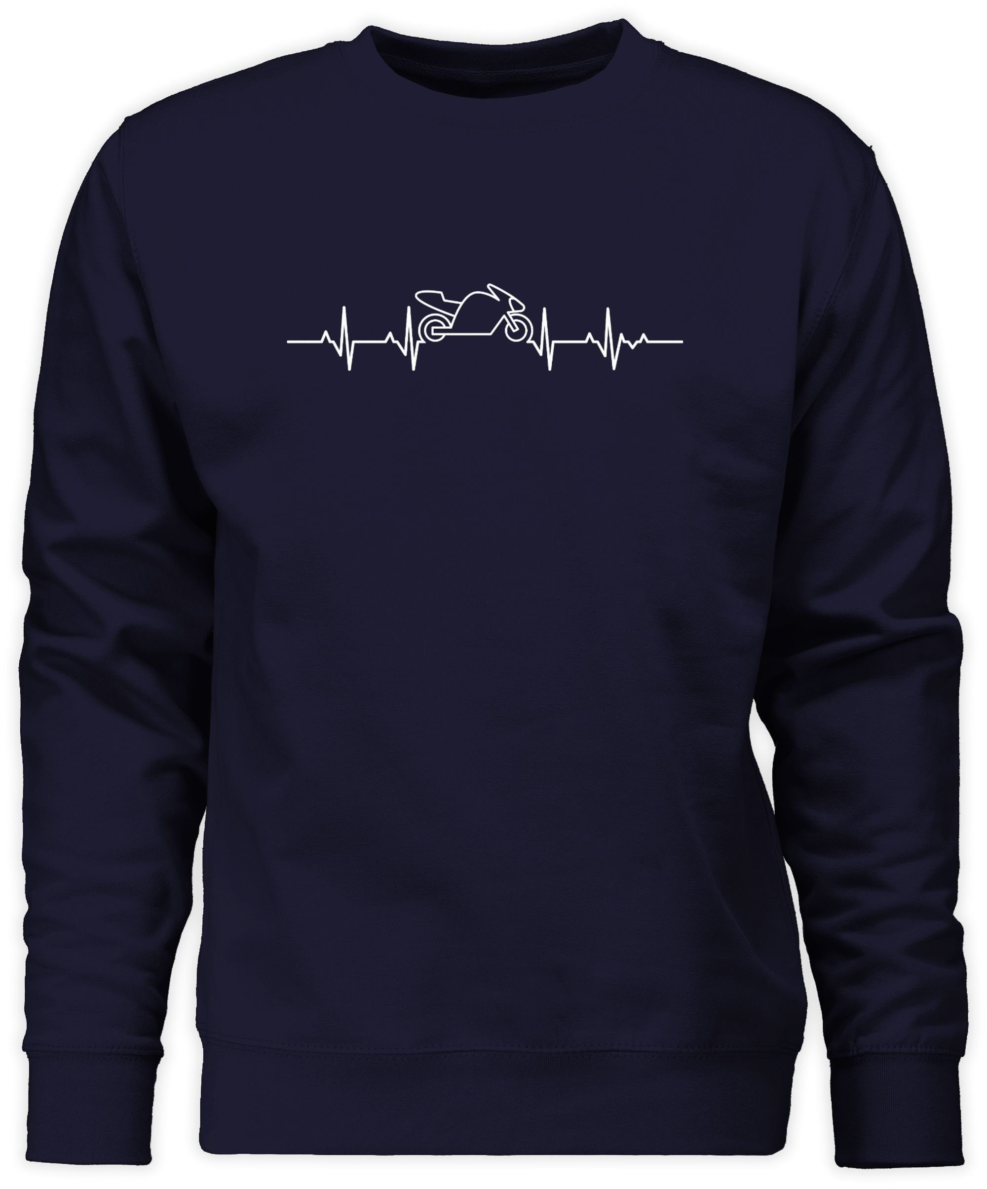 Shirtracer Sweatshirt Herzschlag Motorrad - Motorbike (1-tlg) Motorrad Biker