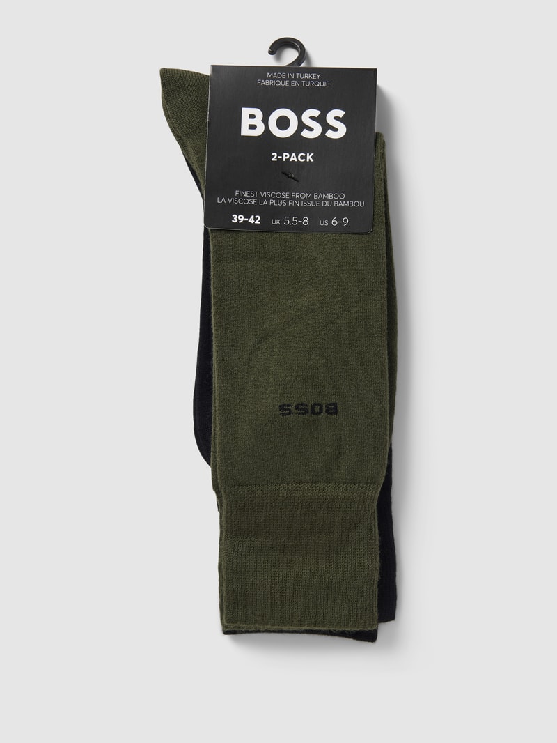 Socken mit Label-Detail im 2er-Pack in olivgrün