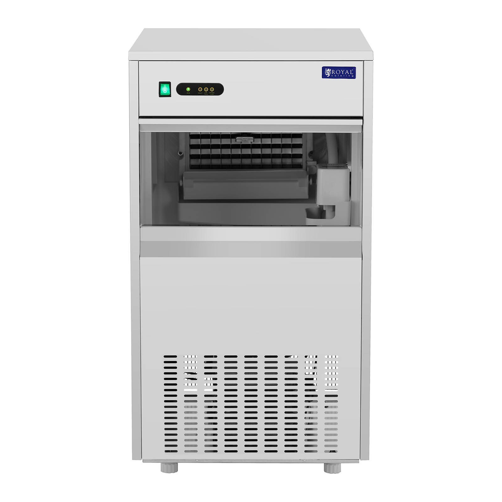 Royal Catering Eiswürfelmaschine Eiswürfelmaschine 50kg/24 h - 25kg Fassungsvermögen 350W Edelstahl