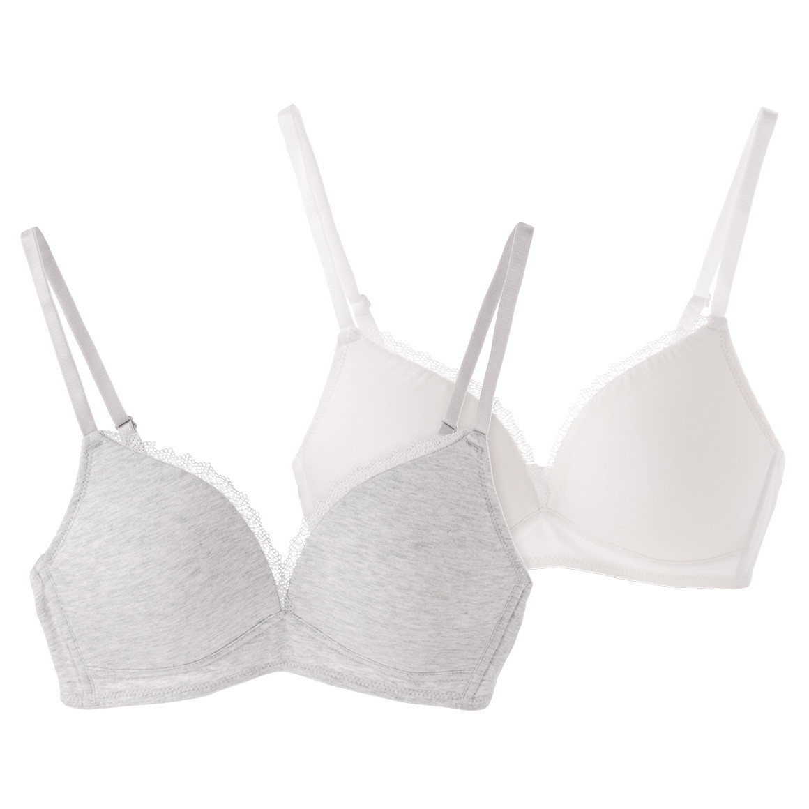 2 Damen Soft-BHs mit Spitze