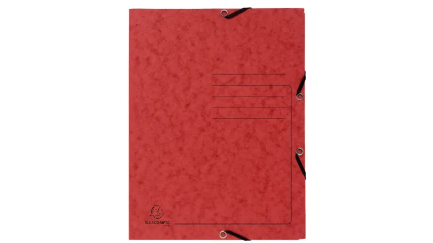 Sammelmappe mit Gummizug + 3 Klappen A4 rot rot