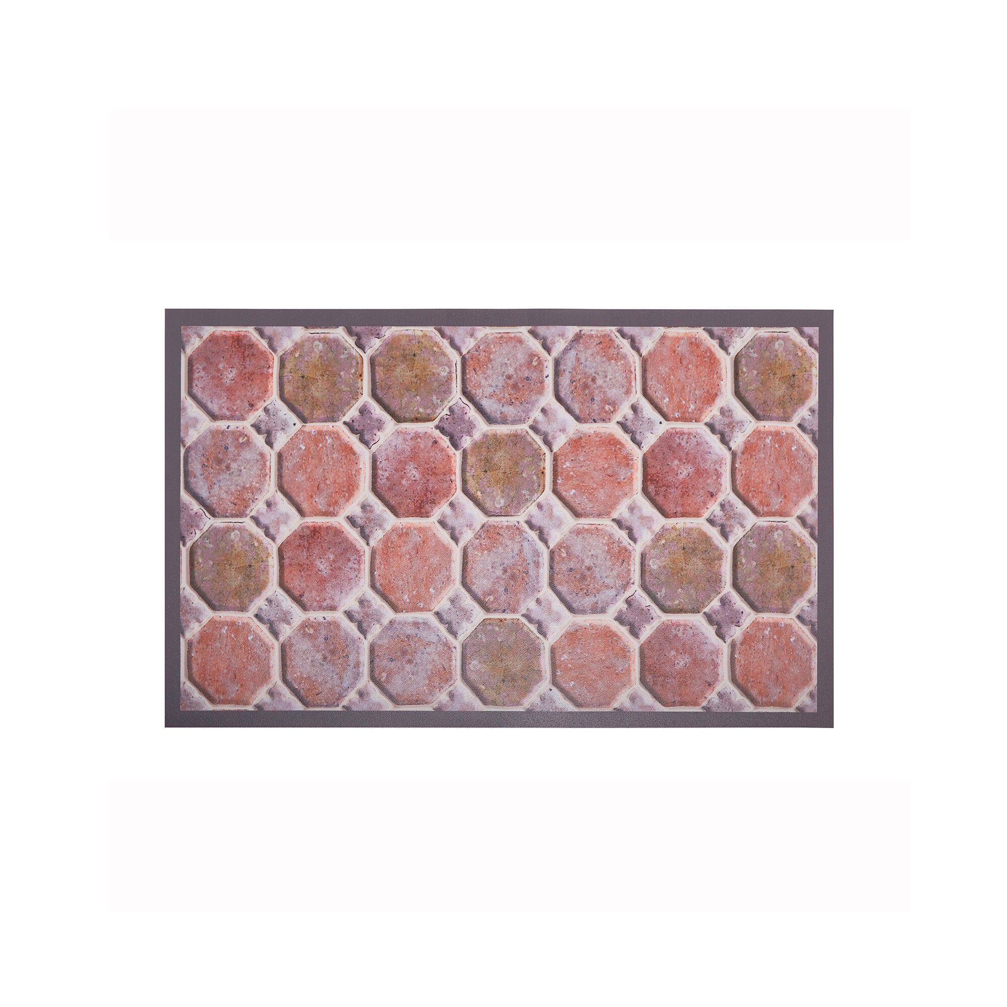 Tapis vinyle imitation tomettes