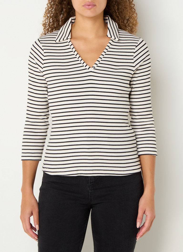 LKBennett Lena rib knitted top with stripe print