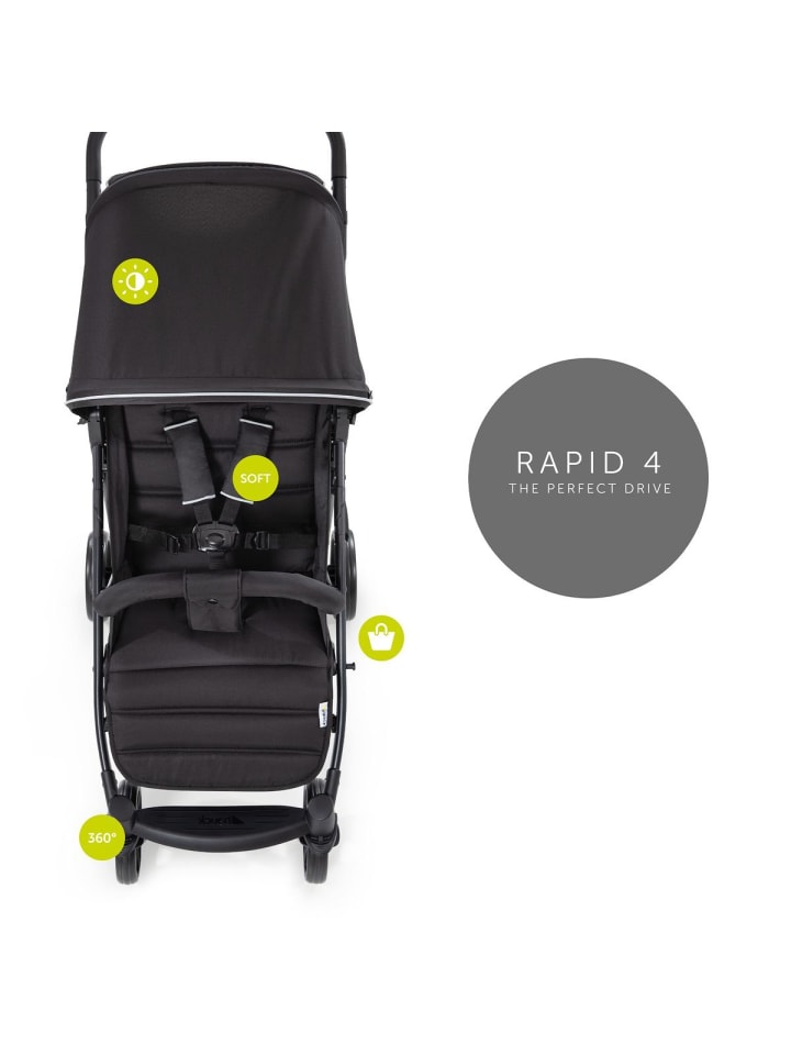 Hauck Buggy Rapid 4 inkl. XXL Zubehörpaket & Buggy-Lenkrad in schwarz günstig kaufen onesize