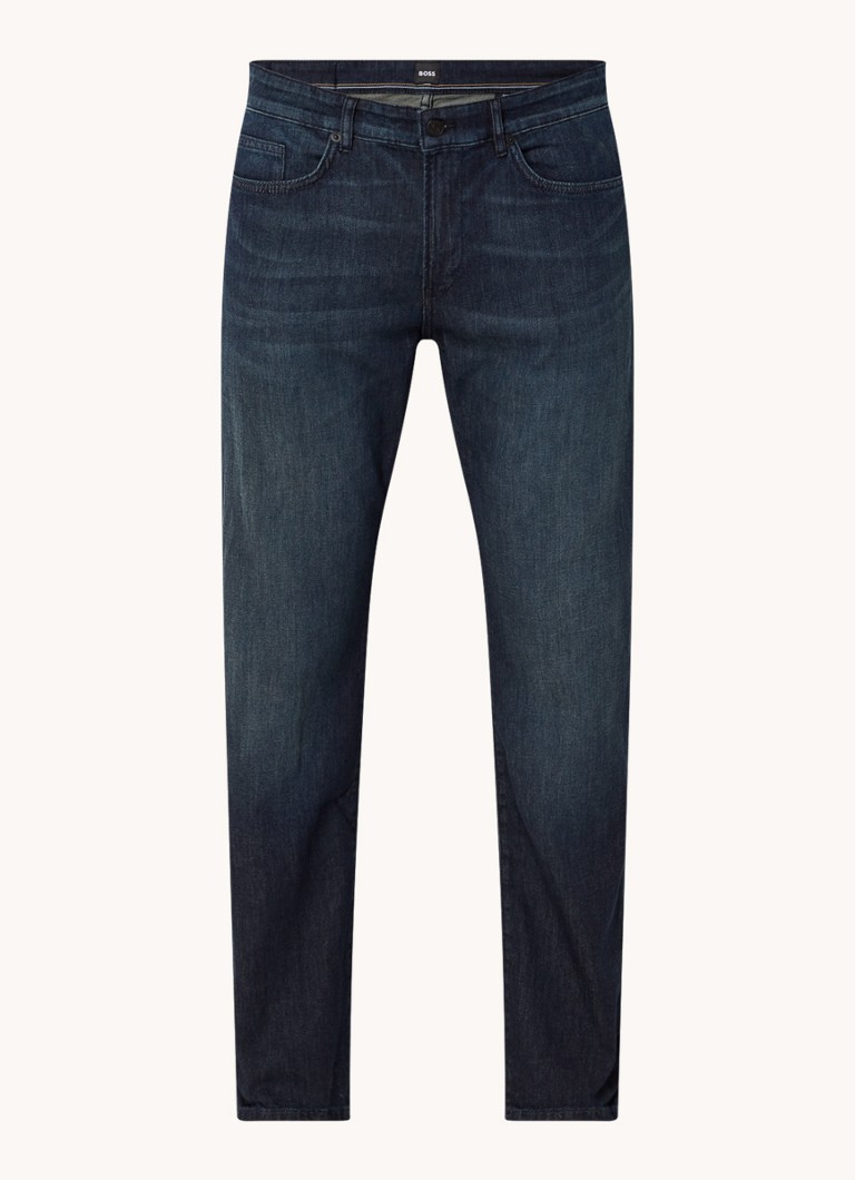 Blugi Hugo Boss Delaware Slim-Fit, Decolorare Închisă