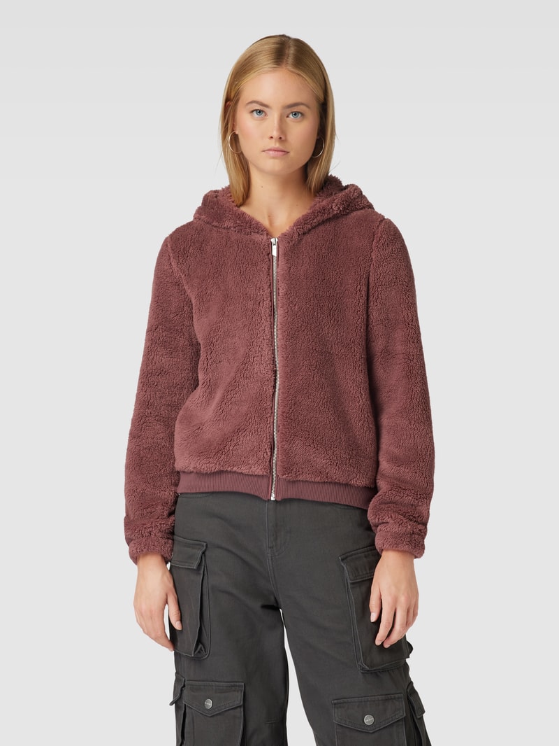 Sweatjacke aus Teddyfell in altrosa