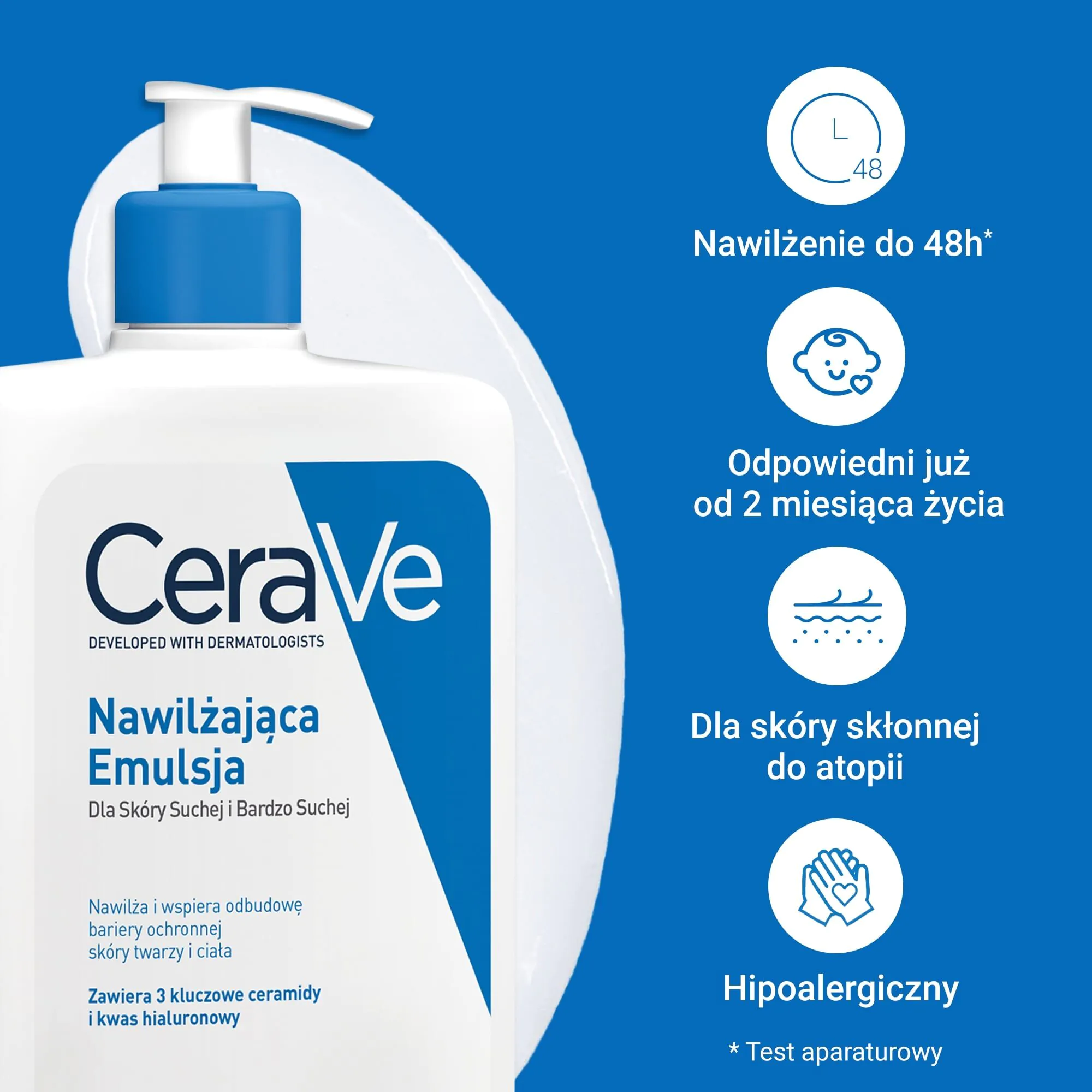 „CeraVe“ drėkinamoji emulsija normaliai, sausai ir labai sausai odai, 1000 ml