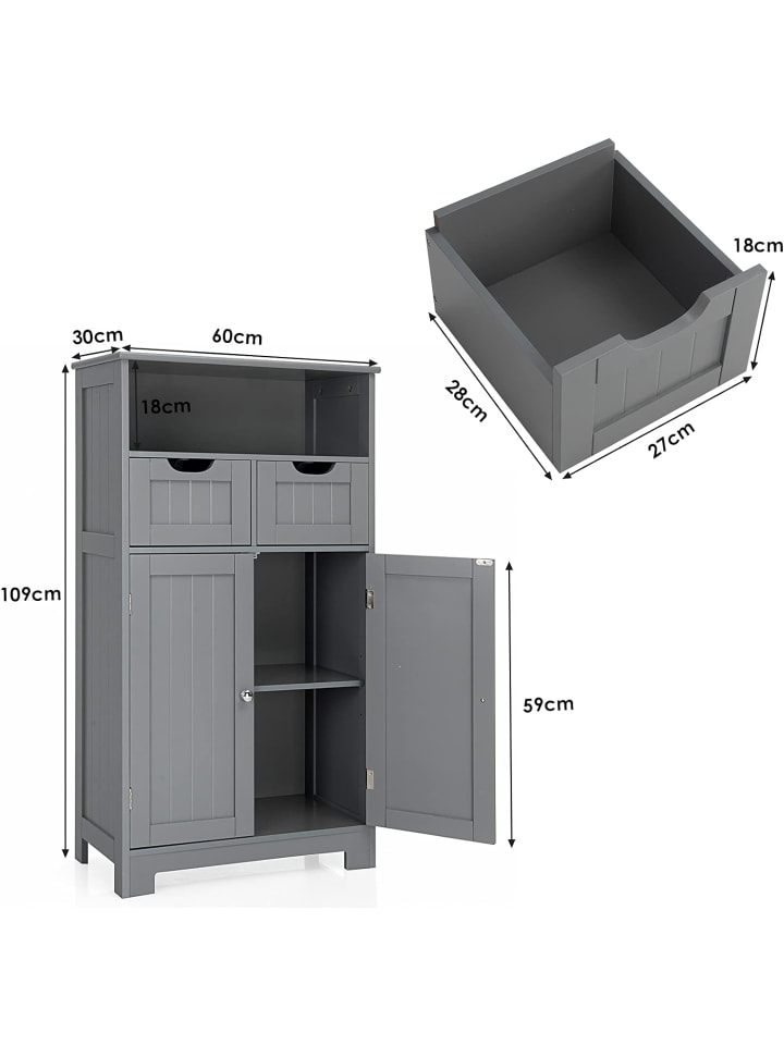 COSTWAY Badezimmerschrank in Grau günstig kaufen onesize