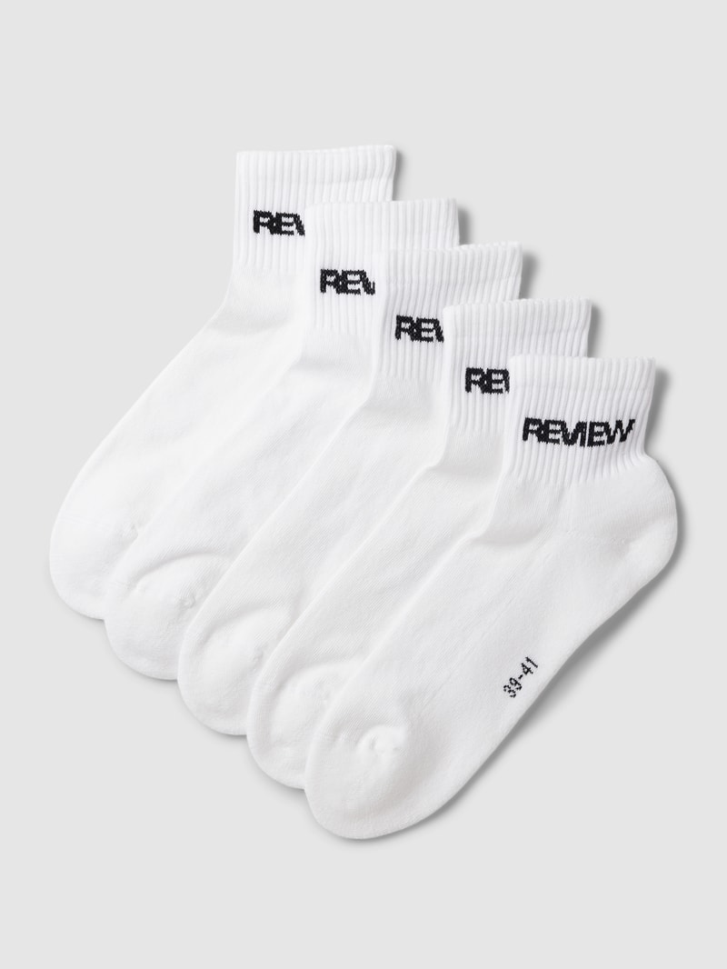 Socken mit Label-Print im 5er-Pack in weiß