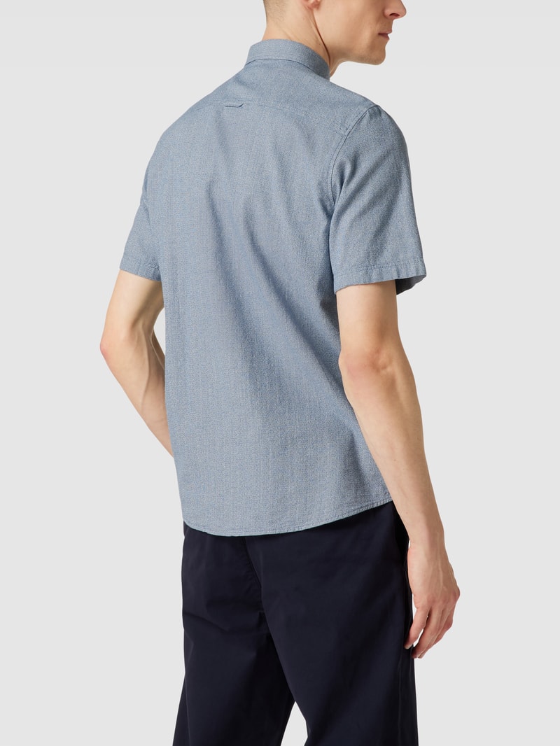 Freizeithemd mit Label-Stitching in rauchblau